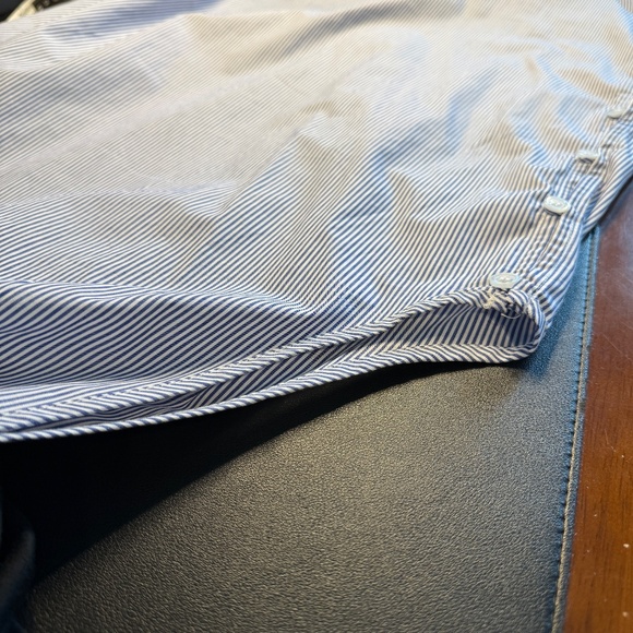 Twofer Black long sleeve mock neck tunic over blue and white stripe - Large - Picture 11 of 16